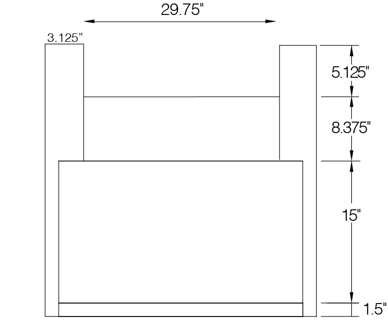 FSB36 cabinet line drawing